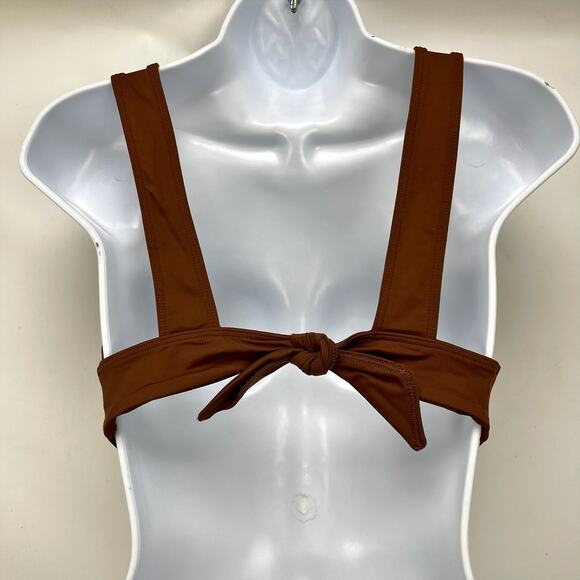 Everlane Womens The Triangle Bikini Top Small Swimwear Brown NWT - Picture 6 of 9